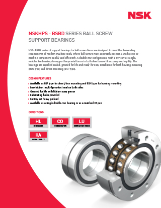 cover image for NSKHPS-BSBD Series Ball Screw Support bearings