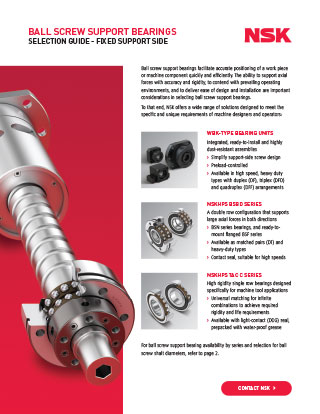 cover image for Ball screws support bearing selection guide