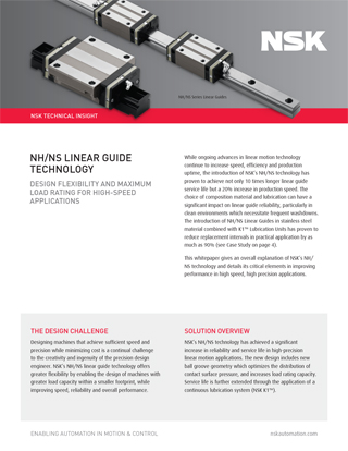 cover image for Linear Guides NH-NS Series Whitepaper