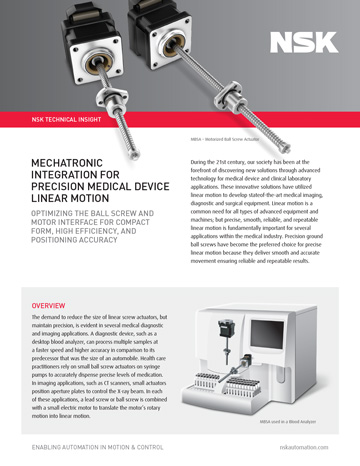 cover image for MBSA-TI Precision Medical Device Linear Motion